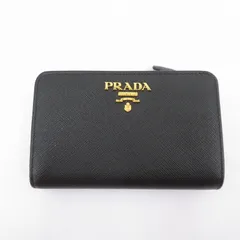 【瀬戸大橋店】 中古 PRADA | プラダ 二つ折り財布 サフィアーノメタル 1ML225 ブラック 【125】
