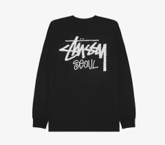 L ） STUSSY(ステューシー) ストック ソウル 長袖 ロングスリーブ 長袖 Tシャツ 黒