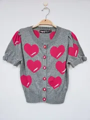 1+1 Forever21 ) ハート 半袖カーディガン S