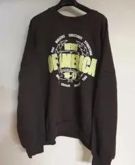 （ 100 ー 110 サイズ メンズ オーバーサイズ 裏起毛 パーカー T-シャツ-ブラウン