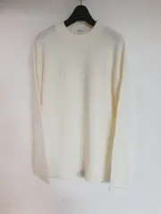 L size （ 100 ） メンズ ラウンドネック ロングスリーブ ニット-ホワイト-アイボリー