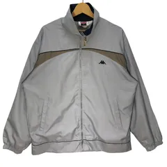 90's vintage 90年代ヴィンテージ Kappa カッパ ナイロンジャケット ブルゾン ロゴワンポイント刺繡 Myanmar製 Lサイズ グレー