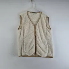 F8937 TOPTEN レディース 95 アイボリー ジップアップ ベスト/ダーク