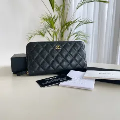 Chanel(シャネル) キャビア ラウンドファスナー 長財布