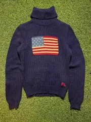 ポロ ラルフ ローレン タートルネック アメリカ国旗 ニット