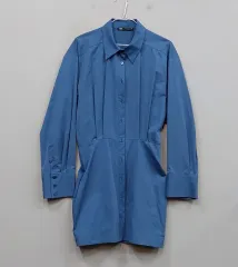 ザラ レディース95 シャツワンピース 春 秋 ブルー 91610