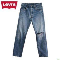 90S 91年 USA製 ヴィンテージ リーバイス 501 ストレート ジーンズ ジーパン デニムパンツ W34 L36 ダメージデニム Levis 古着 CA0218