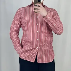 ポロ レッド ストライプ 長袖 シャツ L 250314