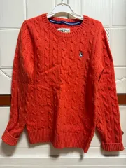 95 TEENIE WEENIE ティニーウィニー クマ ロゴ ケーブル編み ケーブル編み オレンジ レディース ニット セーター