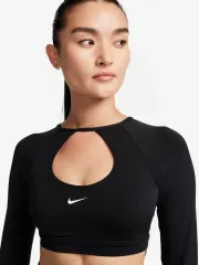 （ M ） NIKE(ナイキ) ウーマンズ ロングスリーブ クロップド スポーツブラ トップス