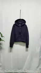 セミクロップド ジップアップパーカー (ディープパープル)