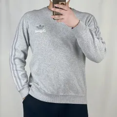 adidas(アディダス) オリジナル 3本線 グレー 裏起毛 パーカー 100 250314