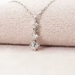 エテ ete プラチナ 3連 ダイヤモンド ネックレス/25-128S