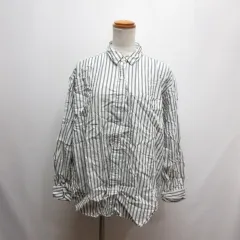 アメリカンホリック AMERICAN HOLIC 長袖 ストライプ シャツ カットソー M 白×グレー