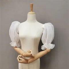 新品 ドレスアレンジ  取り外し袖 付け袖 つけ袖 パフスリーブ 二の腕カバー 花嫁 結婚式 二次会 披露宴 お色直し 前撮り フォーマル お呼ばれ mlfac