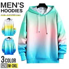 新品 パーカー メンズ  グラデーション おしゃれ 長袖パーカー 長袖 プルオーバー パーカ トップス 配色 メンズパーカー スポーツ ダンス 春服 秋服 カッコイイ mleft
