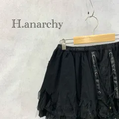 極美品 h.NAOTO  h.ANARCHY フリル ミニ スカート レース レースアップ ボトムス サイズ表記無し フリー ブラック  レディース ファッション _201021のサムネイル