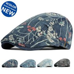 新品 ハンチング 帽子 メンズ レディース 花柄 デニム ハンチング帽 キャップ カジュアル おしゃれ mlqpd