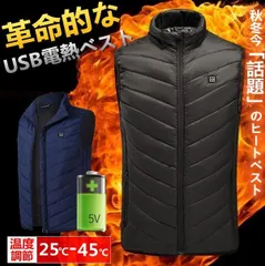 新品 ヒーターベスト 電熱ベスト ヒートベスト ヒーター付き 3段温度調整 インナーベスト ダウンベスト 防寒 極暖 電熱ジャケット 温度調整 USB 加熱 ヒーター内蔵 mlejo