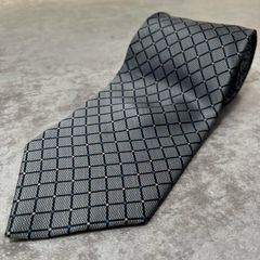 【格子柄】格子柄ネクタイ 格子モチーフ シルク100% メンズ グレー 灰色 チェック柄 ビジネスネクタイ デザインネクタイ モダンデザイン 小紋調デザイン
