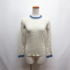 センスオブプレイス バイ アーバンリサーチ Sense of Place by Urban Research 美品 バイカラー コンパクト セーター One アイボリー 長袖 リブ ニット カットソー
