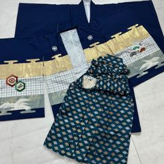七五三3歳男の子一つ身着物と正絹総絞り手縫いの被布（中綿無し