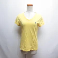ラルフローレン RALPH LAUREN SPORT 半袖 Vネック Tシャツ S 黄 イエロー ポニー刺繍 カットソー 正規品
