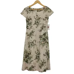 ローラアシュレイ LAURA ASHLEY リネンレーヨン フラワーワンピース レディース JPN：9号 