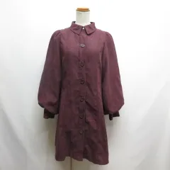 レトロガール RETRO GIRL ボリュームスリーブ コーデュロイ シャツ ワンピース F ボルドー バーガンディ