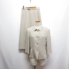 ジェーンモア JANE MORE ジャケット スカート セットアップ 夏用 9 ベージュ 肩パッド スカート裏地付き