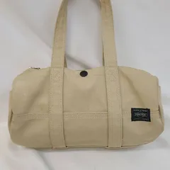 K【保管品】ポーター PORTER スモーキー ミニ ボストンバッグ キャンバス ベージュ