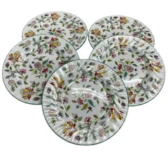 MINTON/ミントン/ハドンホール/ケーキ皿/5枚セット/花柄/約16.5cm/グリーン/お皿/プレート/FC3548