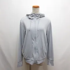 ユニクロ UNIQLO エアリズム UVカット メッシュ フルジップ パーカー L ブルーグレー