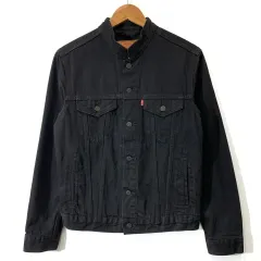 リーバイス スタンドカラー ブラックデニム トラッカージャケット