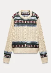 タグ付き) ザラ パターン ケーブル カーディガン