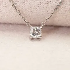 スタージュエリー Pt950 一粒ダイヤ ネックレス プラチナ/24-4070