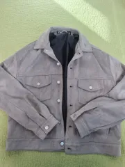 ザラ オーバーサイズ フェイク スウェード アウター グレー(L)