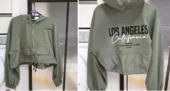 ザラ クロップド ファー フード ジップアップ アウター M 新品