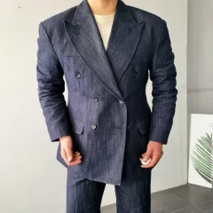 メンズ プレミアム デニム ダブル ジャケット