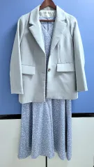 青 ワンピース ジャケット