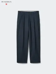 73 UNIQLO JW Kinloch Anderson(キンロックアンダーソン) タック ワイド チノ パンツ ネイビー ベージュ