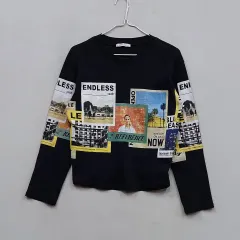 ザラ レディース90 ゆったりしている ラウンドT 春 秋 ブラック 71082