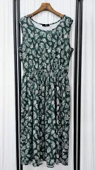 ノースリーブ ロング丈ワンピース ウエストバンドドレス