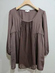 1+1 HusHush ) ブラウン カットソー ブラウス M