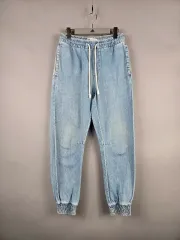 ZARA(ザラ) S レディース バンディング ジョガー デニム パンツ ズボン ライトブルー