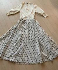 JILL STUART(ジルスチュアート) クリーム色 コットンブレンド ワンピース S