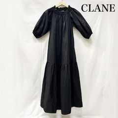 クラネ CLANE キャミソールワンピース ロング丈 フレア ティアード 黒