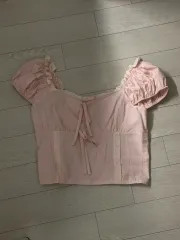 ペールピンク レース ブラウス