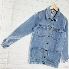 --- 5 000 一---( 44 55 サイズ ポケット ライトブルー デニム ジャケット 381