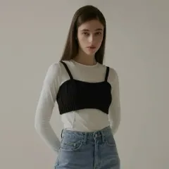 チュールドラマ 黒 ビスチェ Cropped Knit Bustier BLACK